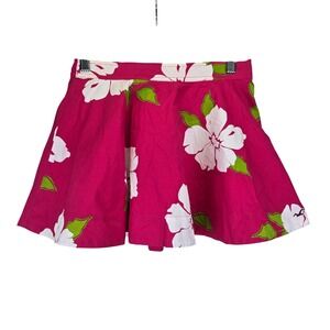 Hollister Womens Floral Mini Skirt Small Pink Colorful Resortwear Bohemian Green